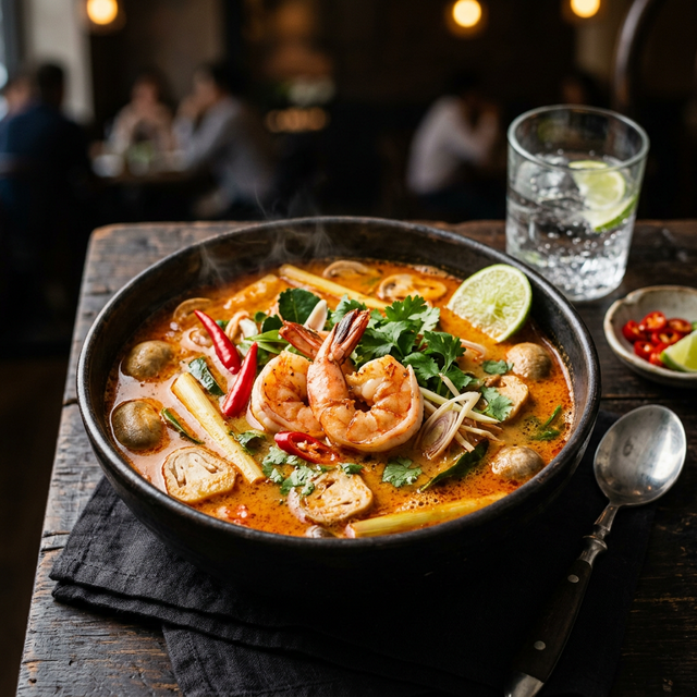 Tom Yum Goong spicy prawn soup